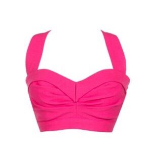 Pinup Couture EUC hot pink Paige crop top Large